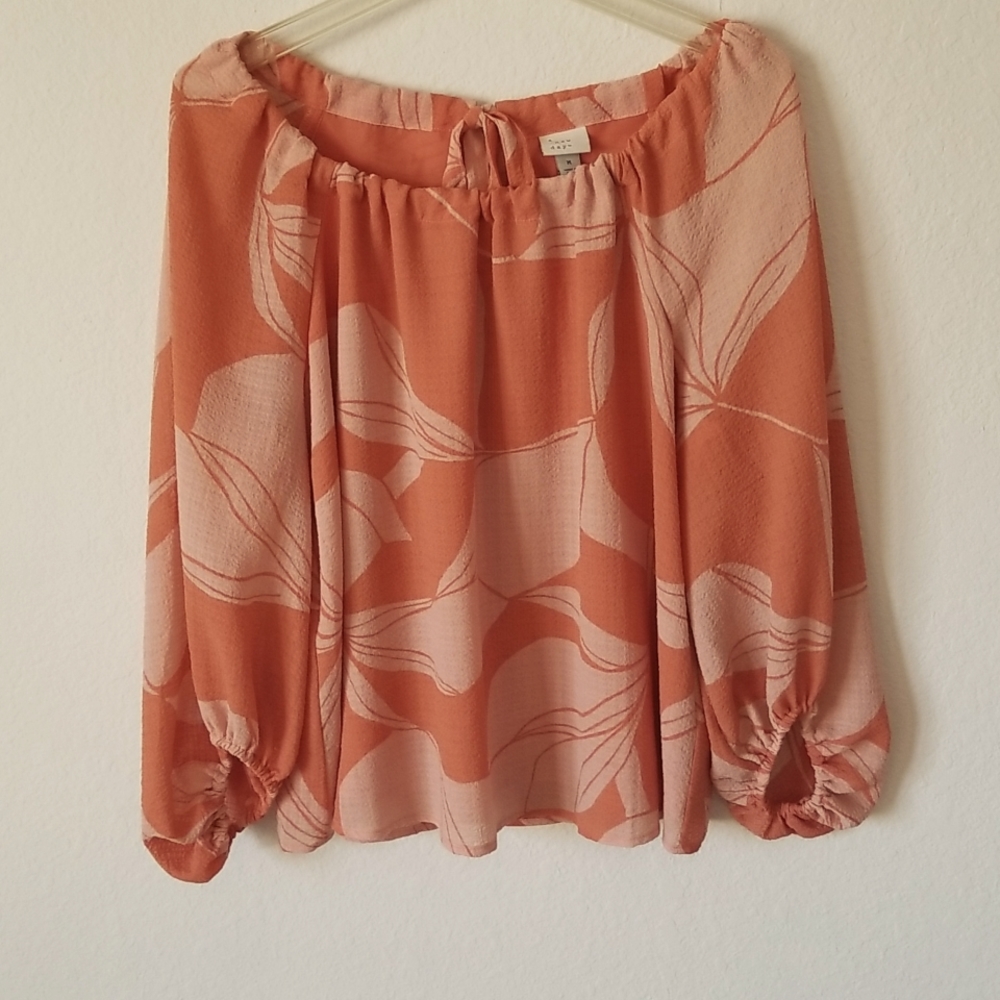 A New Day Flowing Orange Blouse